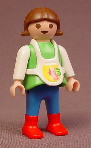 Playmobil Female Girl Child Figure In A Green & White Shirt