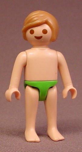 Playmobil Male Boy Child Figure In A Green Bathing Suit