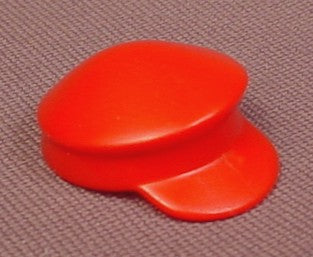 Playmobil Red Soft Style Hat With A Small Brim & Rounded In The Front