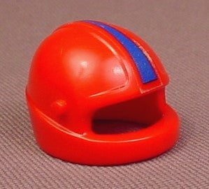 Playmobil Red Motorcycle Or Racing Helmet With A Blue Stripe