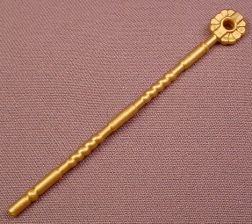 Playmobil Gold Staff With A Carved Handle & A Circular Top