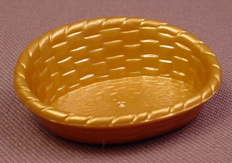 Playmobil Gold Oval Wicker Pet Basket With One Low Side