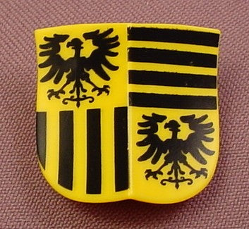 Playmobil Yellow Double Concave Shield With A Black Griffin