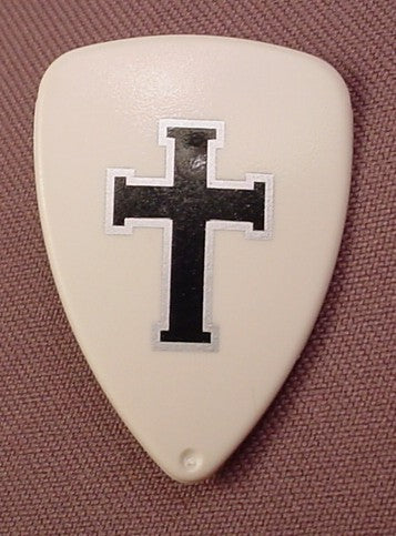 Playmobil White Shield With A Black Templar Knight Cross
