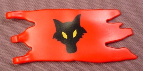 Playmobil Red Rectangular Flag Or Banner With A Wolf Head Design