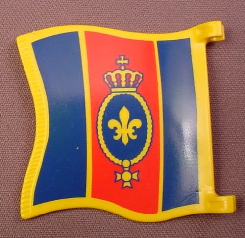 Playmobil Large Wavy Yellow Flag With A Fleur De Lis & Crown Design