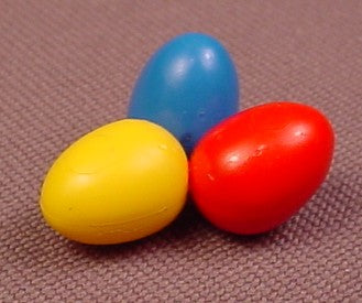 Playmobil Group Of 3 Red Yellow & Blue Eggs