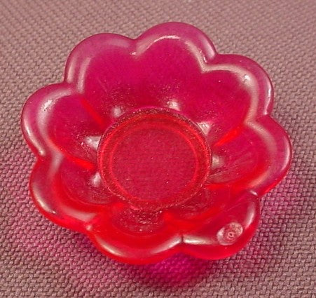 Playmobil Transparent Or Clear Dark Pink Flower Shaped Bowl