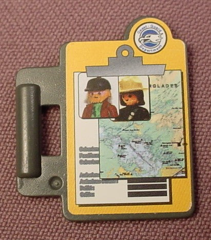 Playmobil Dark Gray Clipboard With A Map Sticker & Coast Guard Logo