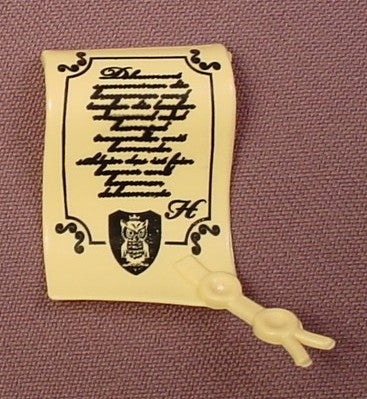Playmobil Cream Or Light Yellow Unrolled Scroll With A Tag