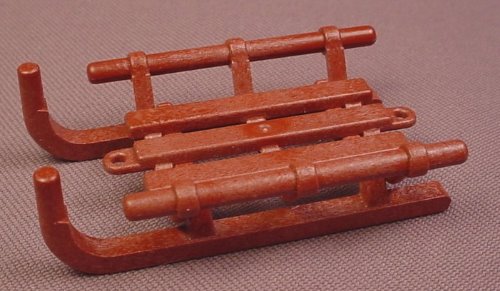 Playmobil Reddish Brown Wooden Sled Or Sleigh With Long Side Rails
