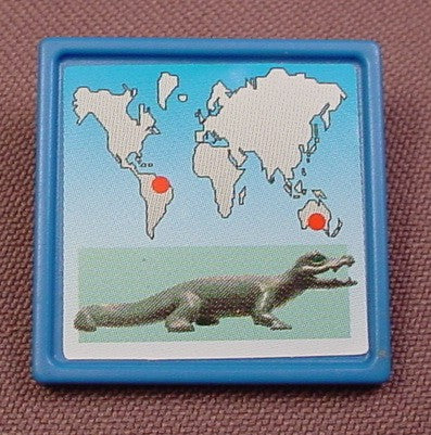 Playmobil Blue Square Sign With A Caiman Or Cayman Alligator