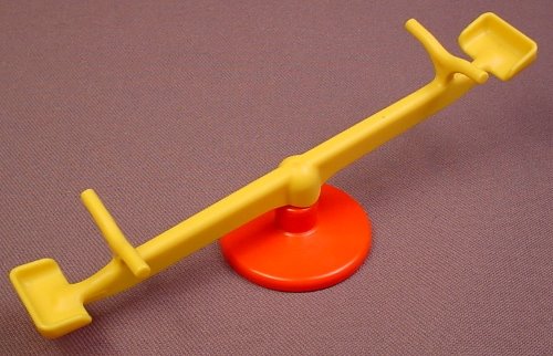 Playmobil Yellow See Saw Or Teeter Totter With A Round Red Base