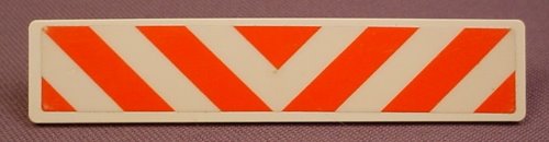 Playmobil White Sign With Diagonal Red Lines & Clips On The Ends