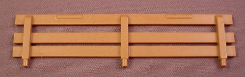 Playmobil Light Brown Fence With 3 Narrow Horizontal Wood Boards