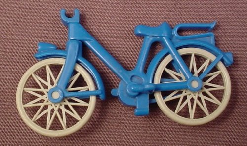 Playmobil Blue Bicycle With Gray Wheels
