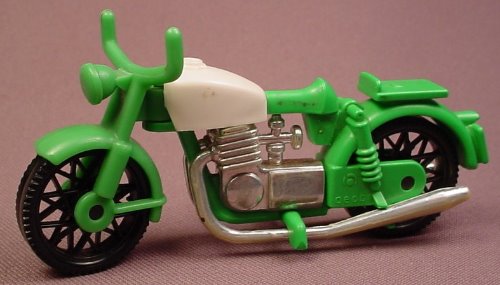 Playmobil Green & White Motorcycle From 1976