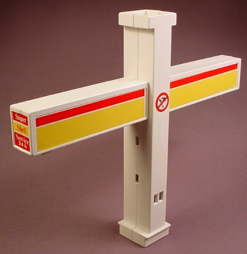 Playmobil White Gas Station Upright Post For A Roof With Cross Arms