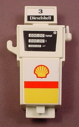 Playmobil Complete Gas Pump With The Shell & Black Stickers Applied