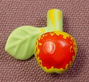 Playmobil Light Green & Red Apple With A Stem & A Leaf