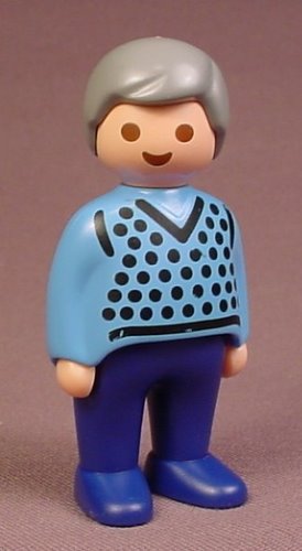 Playmobil 123 Adult Male Grandfather Figure With Gray Hair