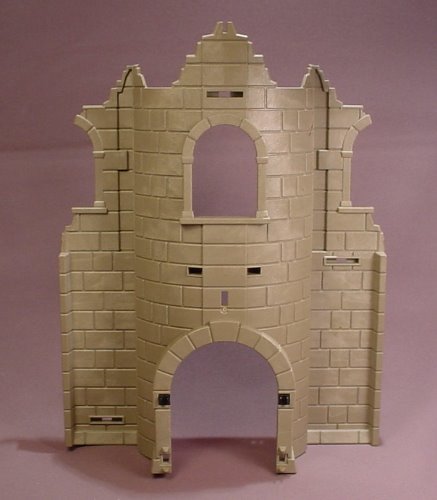 Playmobil Gray Castle Or Fortress Ruin Wall With Arched Door