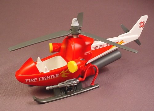 Playmobil Red & White Fire Fighter Single Seat Helicopter