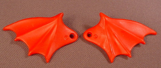 Playmobil Red Pair Of Bat Shaped Wings With Scalloped Edges, Has A Hole To Attach To A Figure, 4147 4160 4835 5979 5996 70026, 30 51 6780