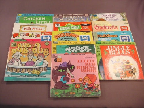 Lot Of 13 Read Along Kids Books With 45 RPM Records