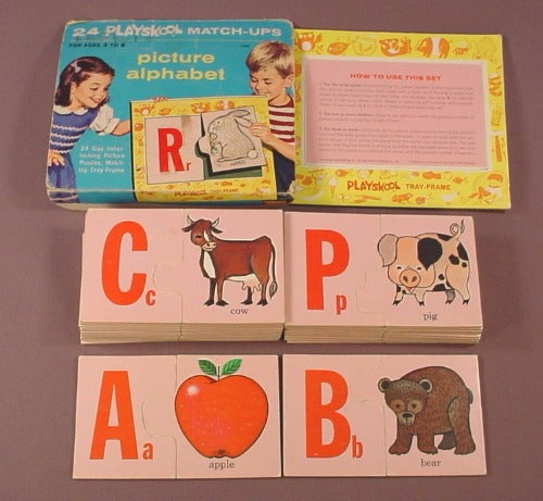 Playskool Vintage Picture Alphabet Match-Ups Puzzle Pieces