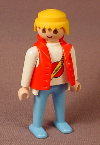 Playmobil Adult Male Figure In A Red Vest