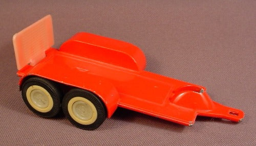 Tootsietoy Red Trailer With Dual Axles & A Fold Down Plastic Ramp
