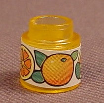 Playmobil Semi Transparent Light Orange Jar With An Oranges Sticker