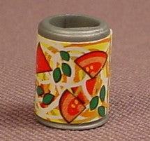 Playmobil Silver Gray Tin Can With A Pizza Sauce Sticker