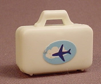 Playmobil White Suitcase With A Handle And Airplane Sticker
