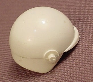 Playmobil White Smooth Motorcycle Helmet With A Small Brim