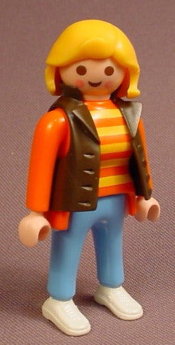 Playmobil Adult Female Figure In A Brown Vest