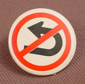 Playmobil White Round Sign With A No U Turn Sticker