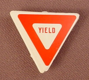 Playmobil White Triangular Sign With A Yield Sticker