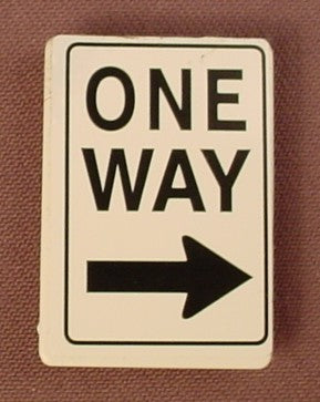 Playmobil White Rectangular Sign With A One Way Sticker