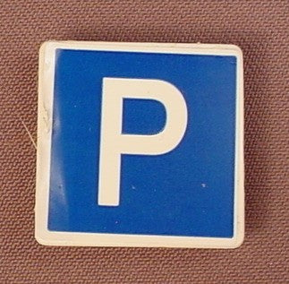 Playmobil White Square Sign With A Parking P Sticker