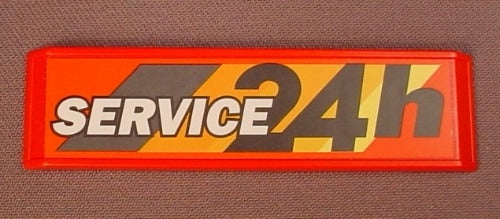 Playmobil Red Sign With Bevelled Edges & A 24 Hr Service Sticker