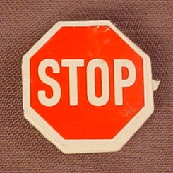 Playmobil White Octagonal Sign With A Stop Sticker