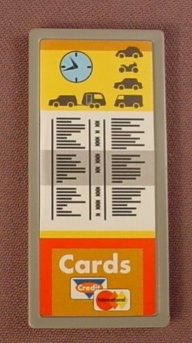 Playmobil Gray Rectangular Sign Board With A Credit Card Sticker