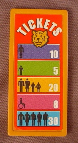 Playmobil Orange Rectangular Sign With A Ticket Price Sticker