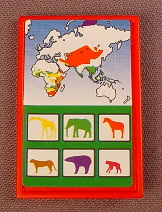 Playmobil Red Rectangular Sign Or Platform With An Animal Info Sticker