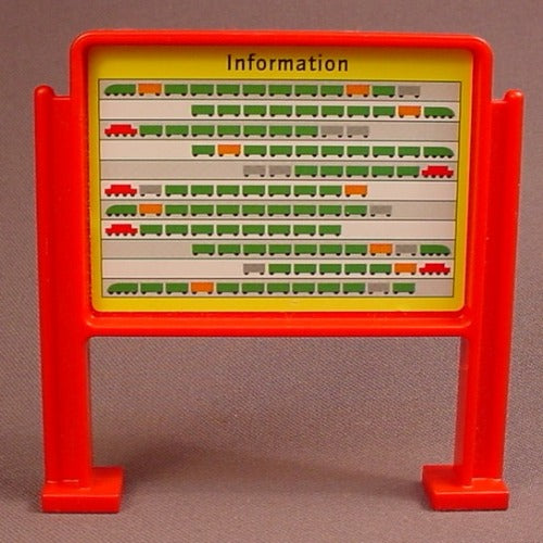 Playmobil Red Information Notice Board Sign