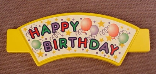 Playmobil Yellow Arched Sign With A Happy Birthday Sticker