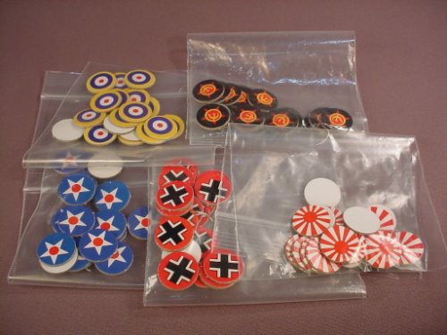 Axis & Allies Classic Complete Set Of 100 Cardboard Control Markers