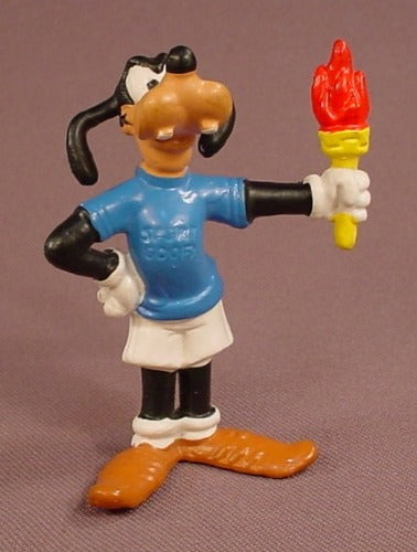 Disney Goofy In A Blue Shirt & Holding An Olympic Torch PVC Figure